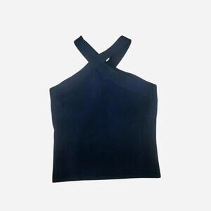 Rachel Zoe cross black ribbed sweater